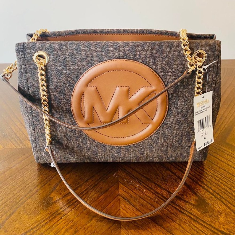 Brand New - Michael Kors - Brynn, Brown Leather Tote Bag